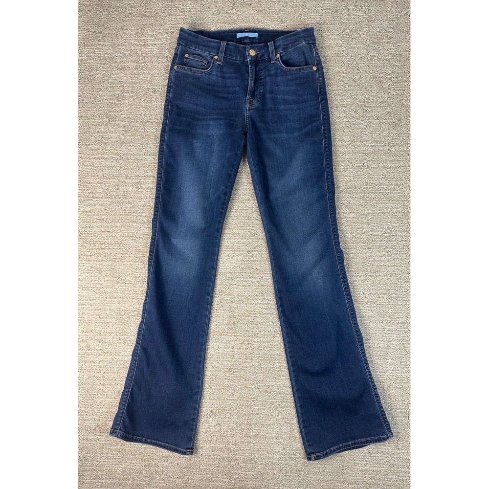 7 For All Mankind Kimmie Bootcut Jeans Dark Wash Stretch Denim Blue Size 28